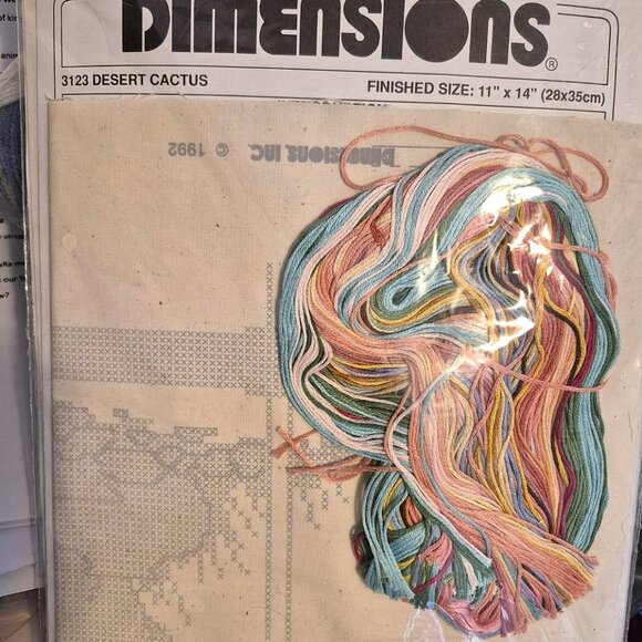 Stamped Cross stitch Desert Cactus Kit by Dimensions - Picture 3 of 4